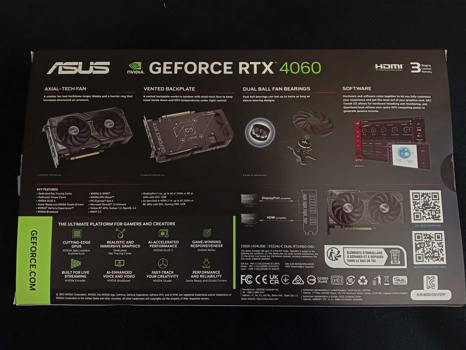 Відеокарта Asus GeForce RTX 4060 8GB DUAL з гарантією