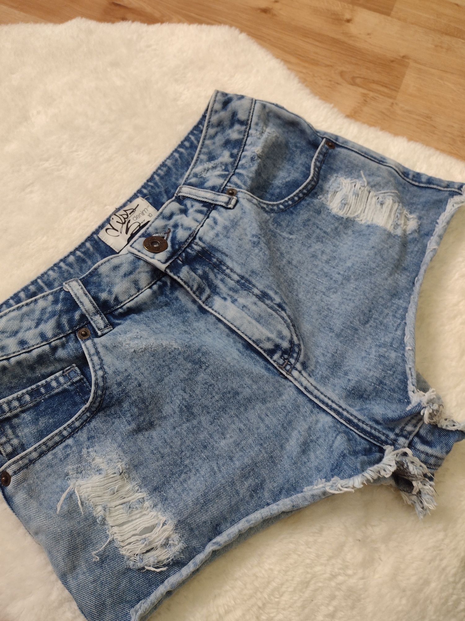 Krótkie spodenki szorty jeansowe damskie M