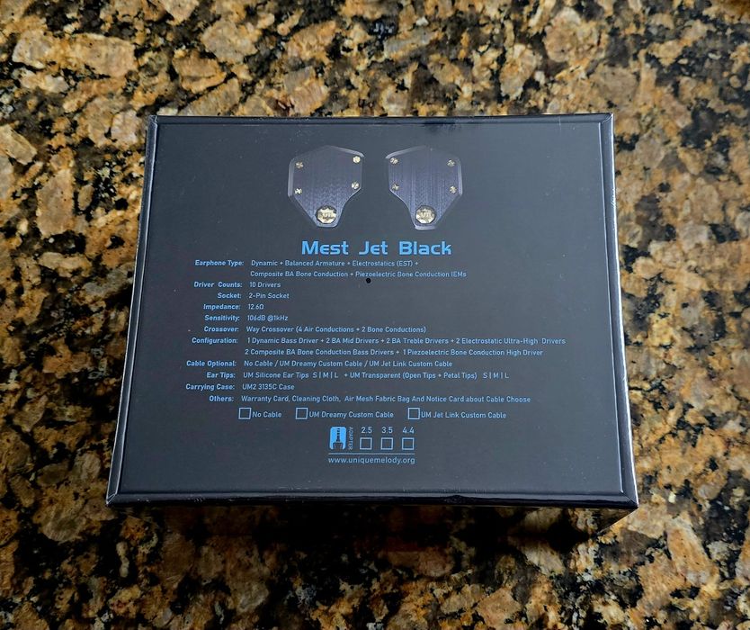 Unique Melody Jet black UM PW Dreamy Custom IEM Cable 4,4mm balanced