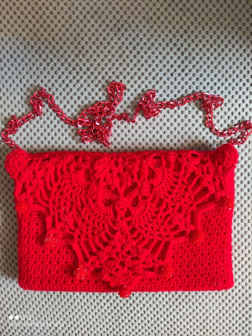 Nowa torebka świąteczna ślubna kopertówka handmade ręcznie robiona
