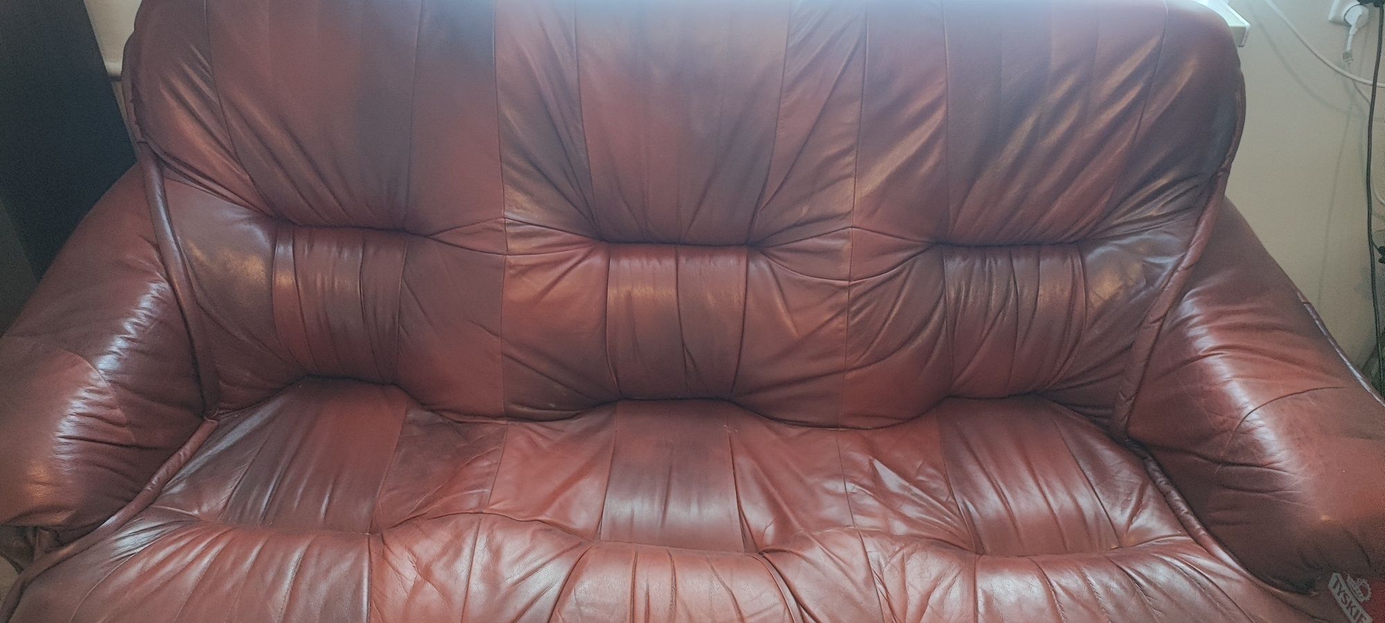 Sofa skórzana brazawa + 2 fotele