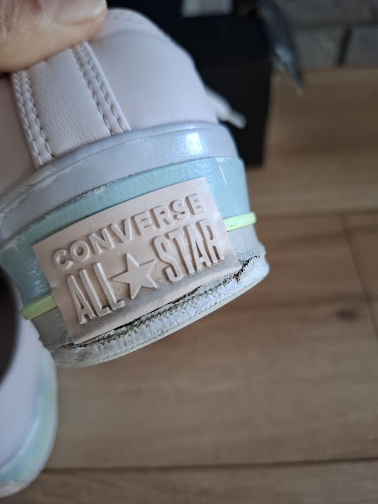 All Star 37,5 Converse lift rainbow skórzane różowe trampki