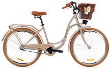 Rower miejski damski Goetze Style 26/3b NewLine-Camel-Polirattanowy
