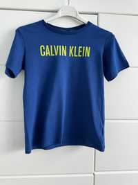 Koszulka kobaltowa niebieska t-shirt Calvin Klein rozmiar 8/9  134/140