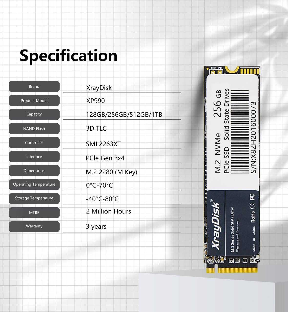 Диск SSD XrayDisk 1Tb M2 NVMe 2280