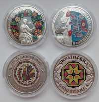Монети Петриківський розпис, косівський, Українська вишиванка
