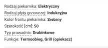 Kuchenka wolnostojaca indukcyjno-elektryczna