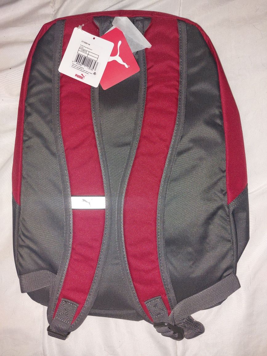 NOVA Genuína com Etiqueta – Mochila 21 litros PUMA Vermelha / Cinza