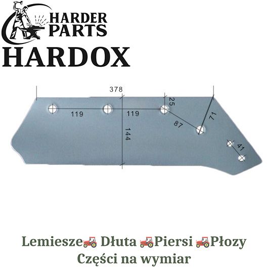 Lemiesz 16" Kverneland HARDOX 073056 części pługa 2X lepsze niż Borowe