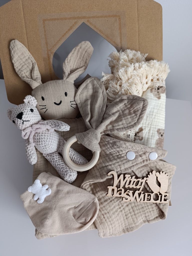 Zestaw prezentowy dla niemowlaka prezent babyshower narodziny chrzest