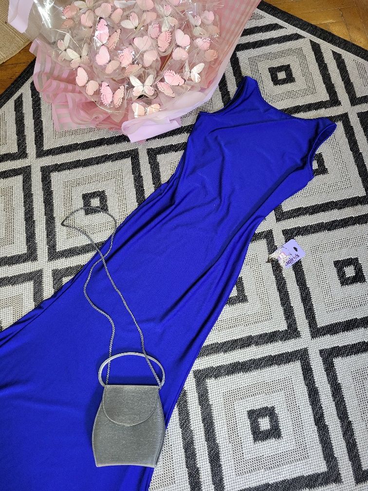 Максі плаття електрик довга сукня платье в пол макси asos сукня з шлей