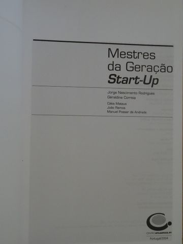 Mestres da Geração Start-Up de Géraldine Correia e Jorge Nascimento