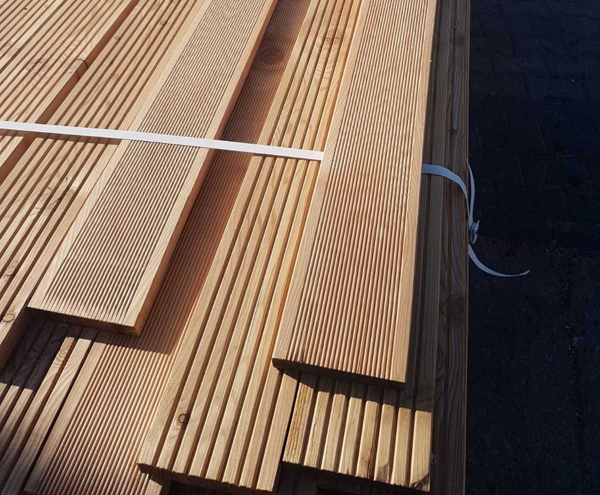 Deska tarasowa modrzew syberyjski 28x150 ryfel/gładka 3m4m5m TRANSPORT