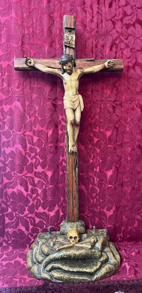 Crucifixo e Jesus Cristo em Madeira -  Século XIX