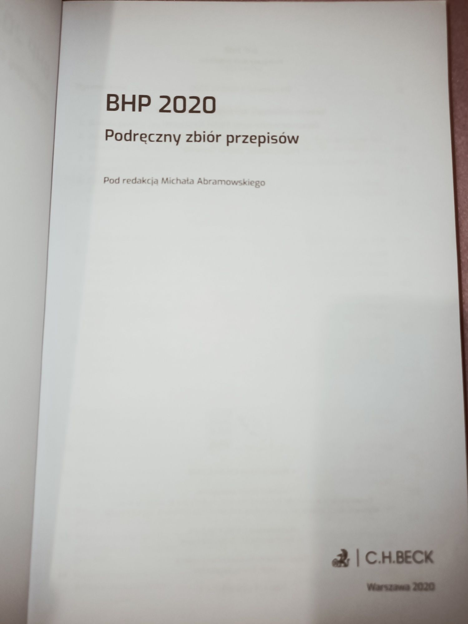 Podręczny zbiór przepisów BHP 2020 Abramowski