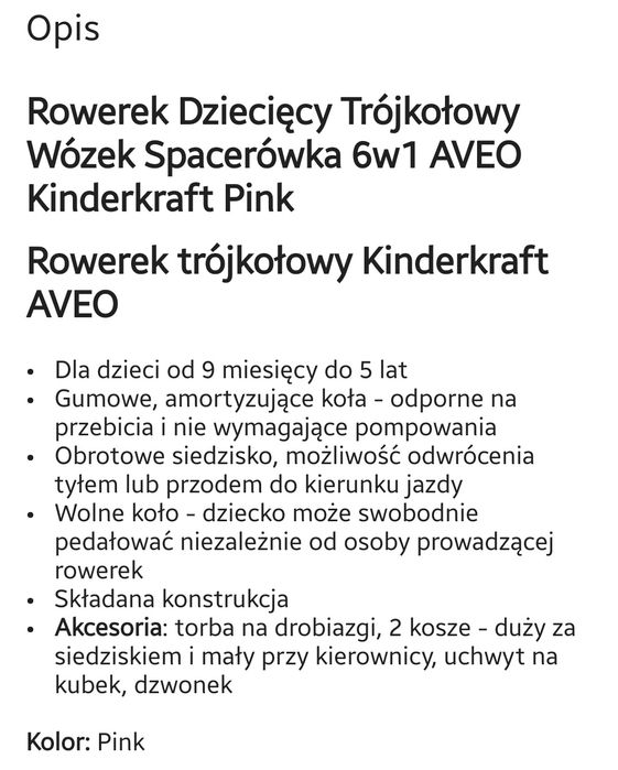 Rowerek trójkołowy Kinderkraft