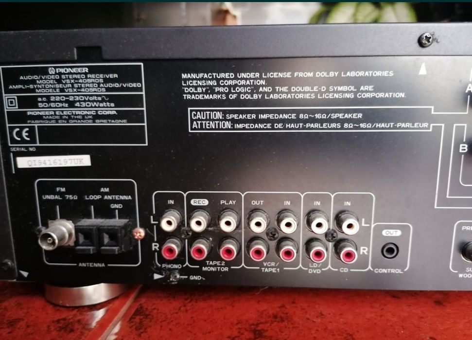 Sistema de som 5+1 amplificador e colunas Pioneer