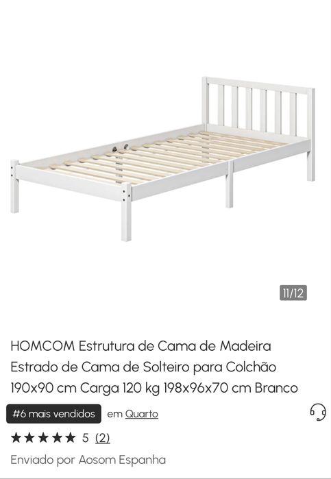 Cama de criança/solteiro 198x96x70 cm