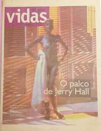 Jerry Hall em capa revista Conteúdos ano de 2000