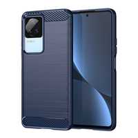 Eleganckie etui Carbon Case do Xiaomi Poco F4 5G, niebieskie