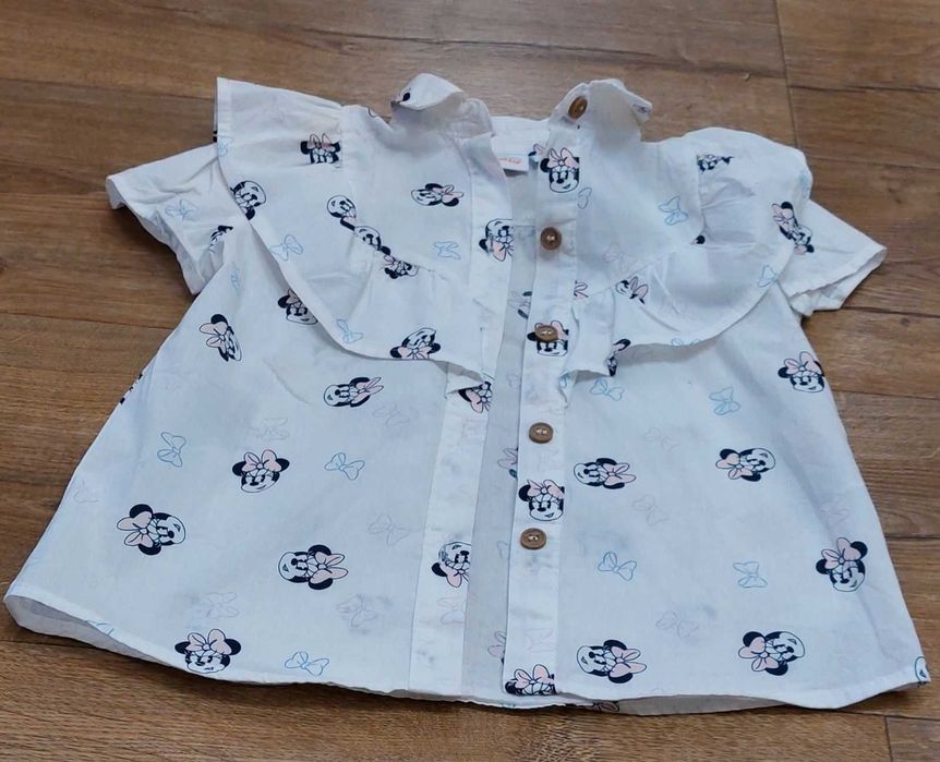 Biała elegancka koszula dla dziewczynki, Disney baby myszka miki, r 92