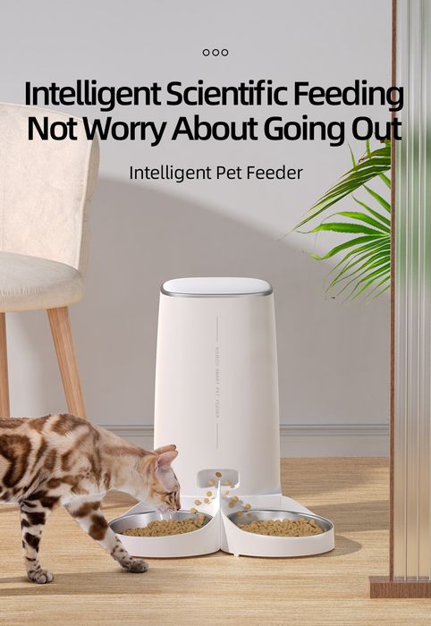 Alimentador Automático Inteligente ROJECO para Cães e Gatos