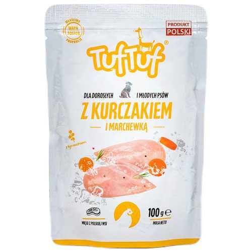 MOKRA KARMA DLA PSA TUF TUF Saszetka Kurczak z marchewką 40x100g