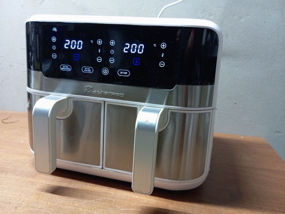 Білий аерогриль аерофритюр MasterPRO Rocket Duo 900 мультипіч