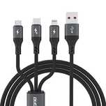 Kabel Dudao L3E 3 w 1/60W MicroUSB USB-C Lightning 1,2m - czarna