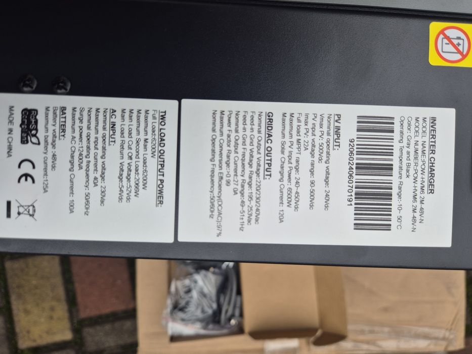 Інвертор PowMr 6,2 кВт + wifi 
Модель: POW-HVM6.2M-48V