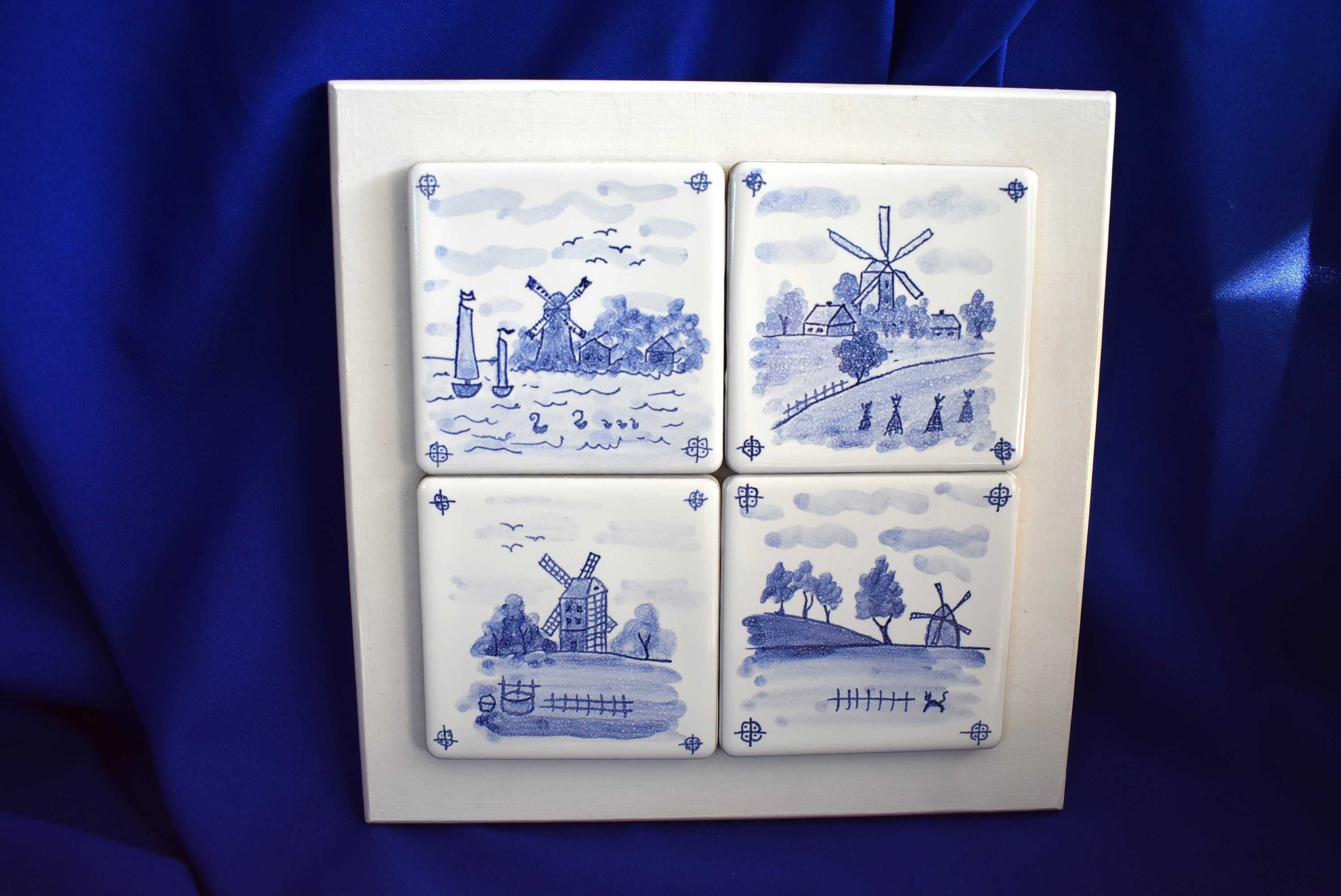 Kafelki ceramiczne wiatraczki holenderskie na desce zawieszka