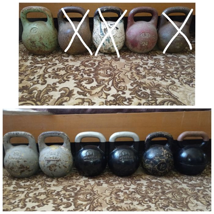 Гиря на 16 кг ; 24 кг і 27 кг ; 32 кг . Якість СССР