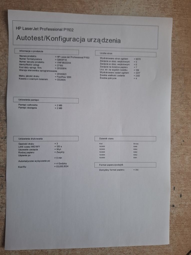 Drukarka Hp Laserjet P1102