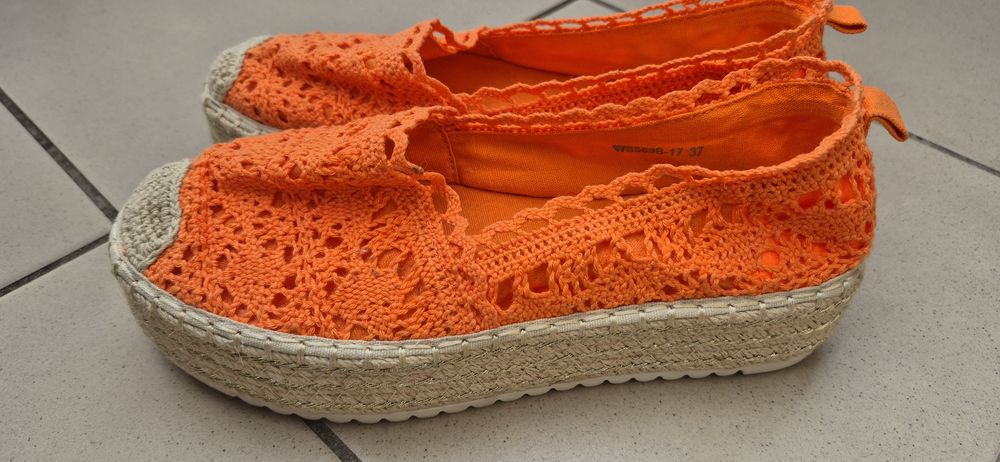 Espadryle 37 pomarańczowe