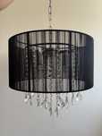 Lampa krysztalowa czarno srebrna