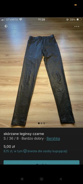 Skórzane leginsy czarne