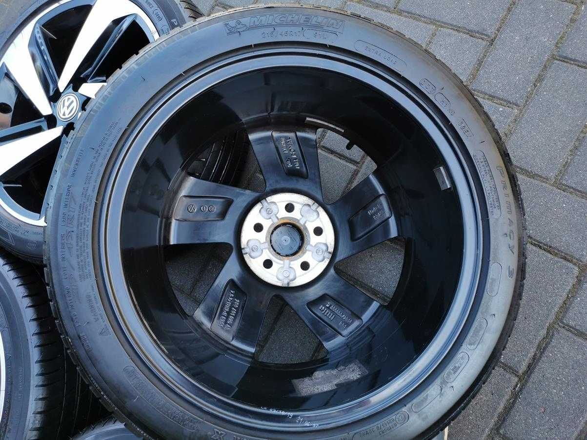 5x100 Koła Alu R17 VW Polo VI 2G0 ET51 215/45 Letnie 2019r Michelin 7m