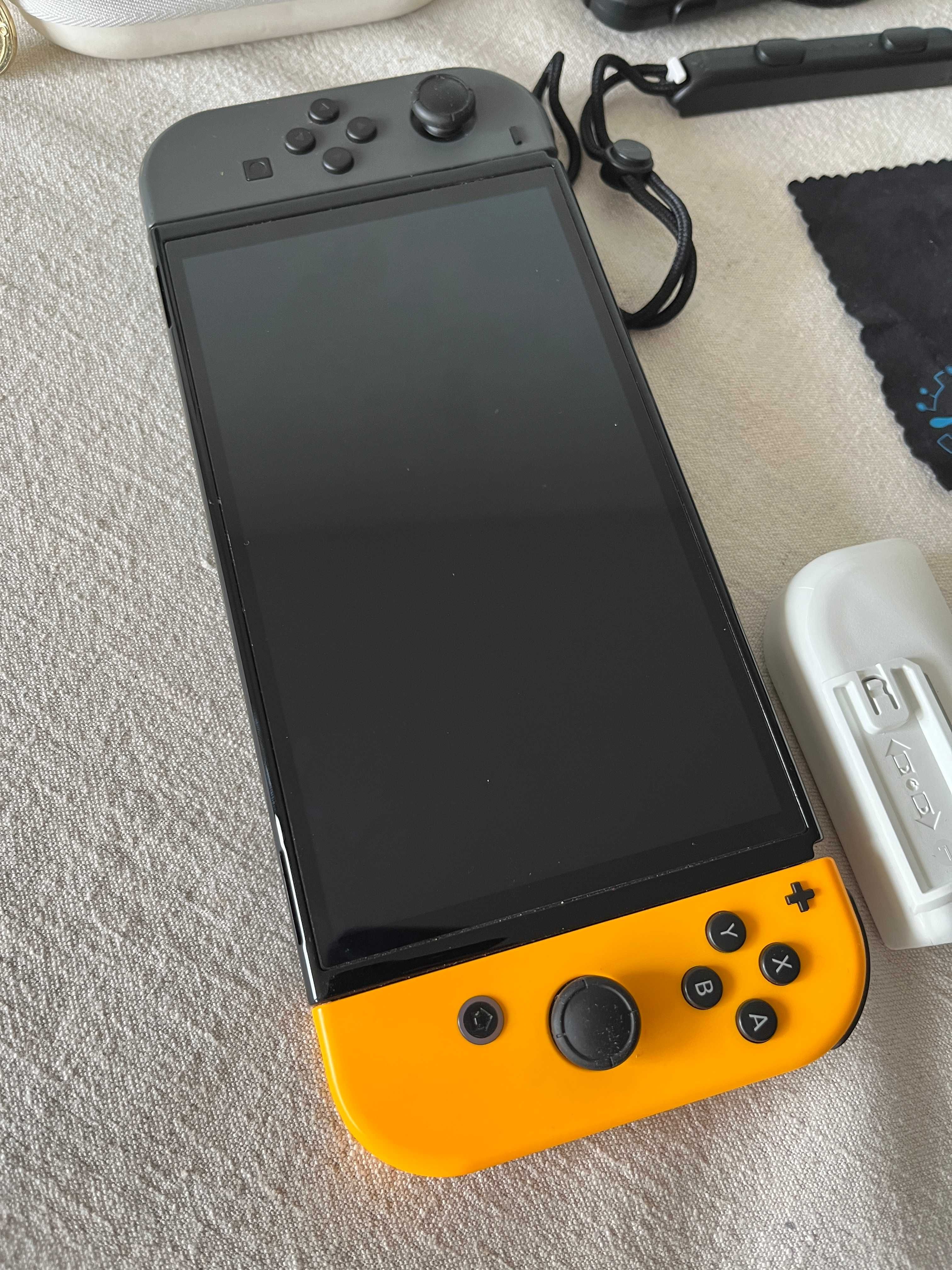Nintendo Switch OLED + GRA Zelda edition Joycon zasilacz Neogrip