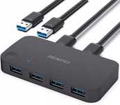 BENFEI USB 3.0 Switch Przełącznik 4 Urządzeń USB Między 2 Komputerami