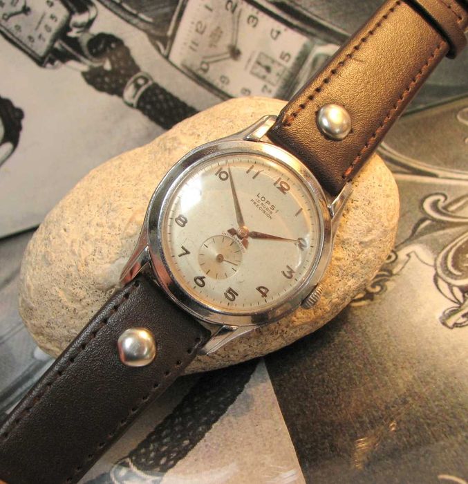 Zegarek vintage WW2 LOPSI PRECISION 15 Jewels 37 mm Krab Swiss