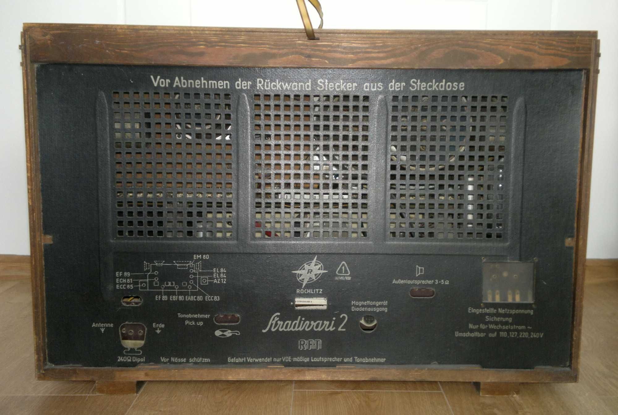 Zabytkowe, lampowe radio RTF Stern-Radio Rochlitz Stradivari 2