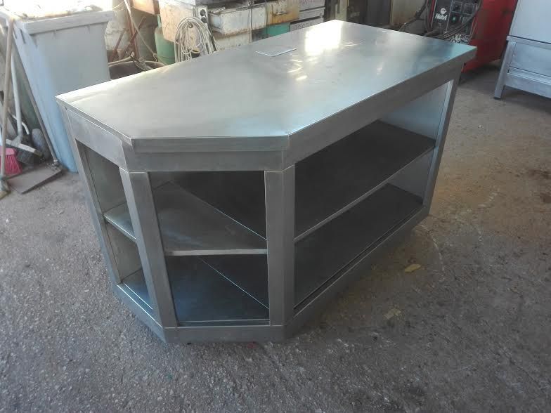 Bancad inox c/ prat. intermédia 1350x700 mm