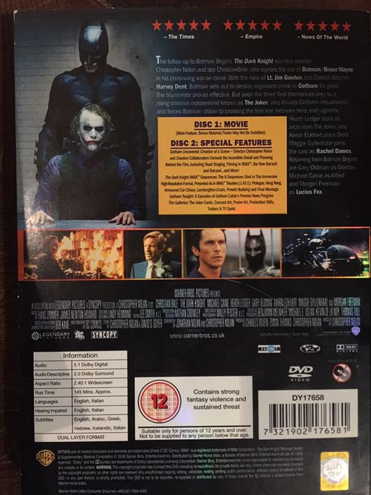 DVD Batman - The dark Knight ed. Especial