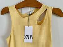 Nowa  sukienka Zara M/L dł.7/8 bananowa