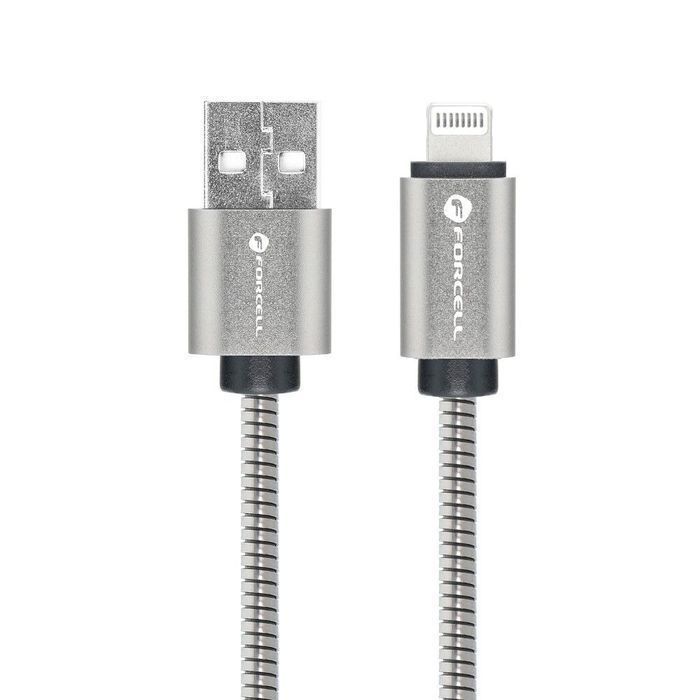 Kabel USB A do Lightning Forcell F-Energy 2,4A 12W Metal 1 m C236