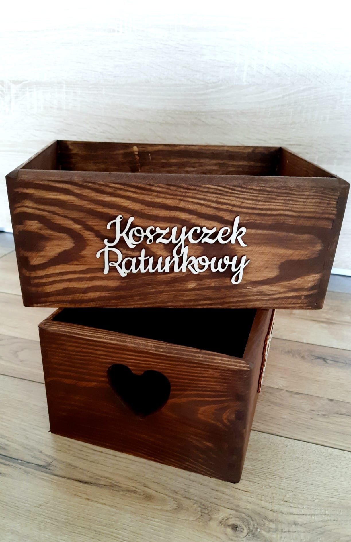 Rustykalny koszyczek ratunkowy wesele ślub