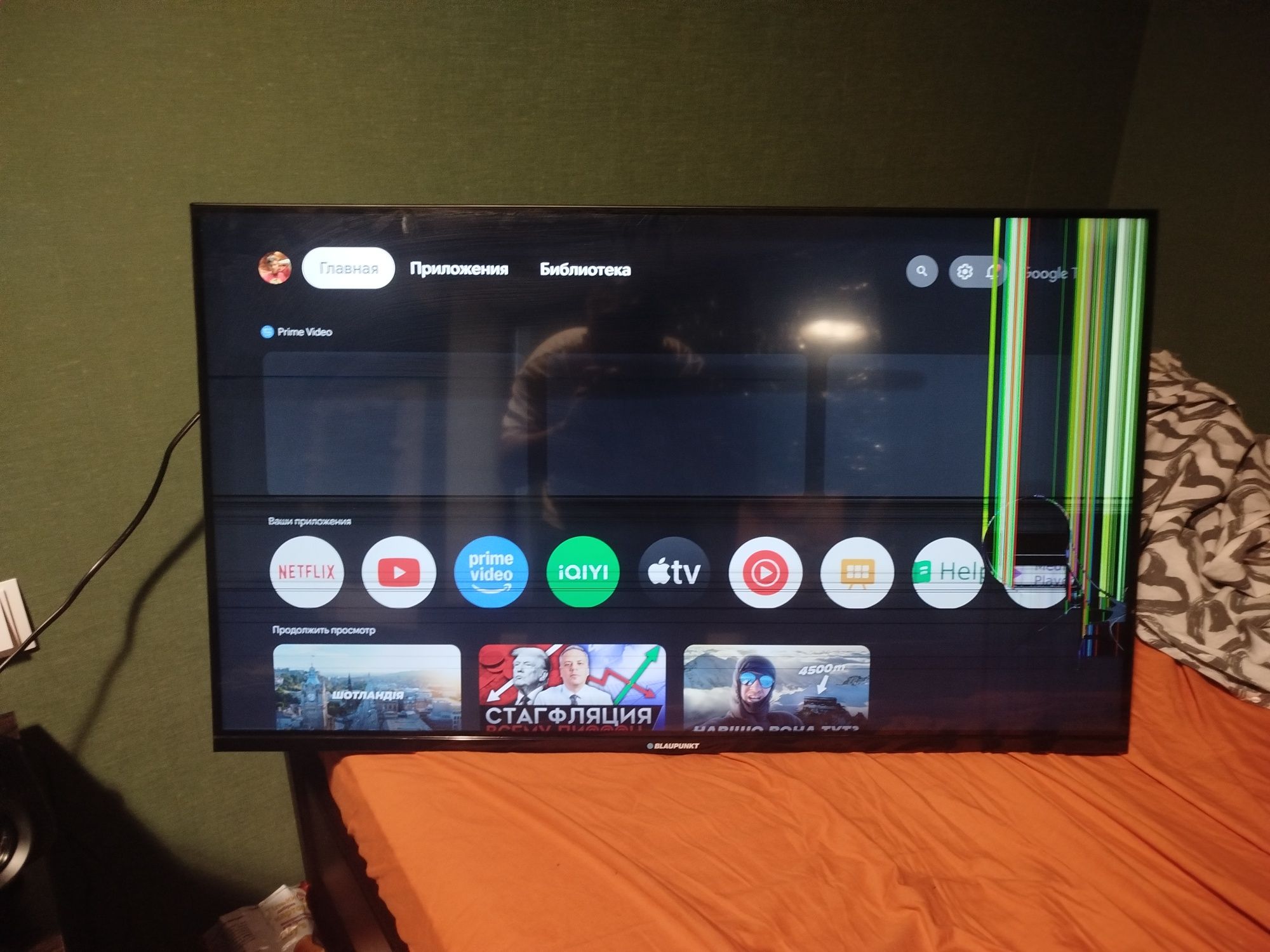 Телевизор Blaupunkt 43" 43ubg6000 (разбитый экран)