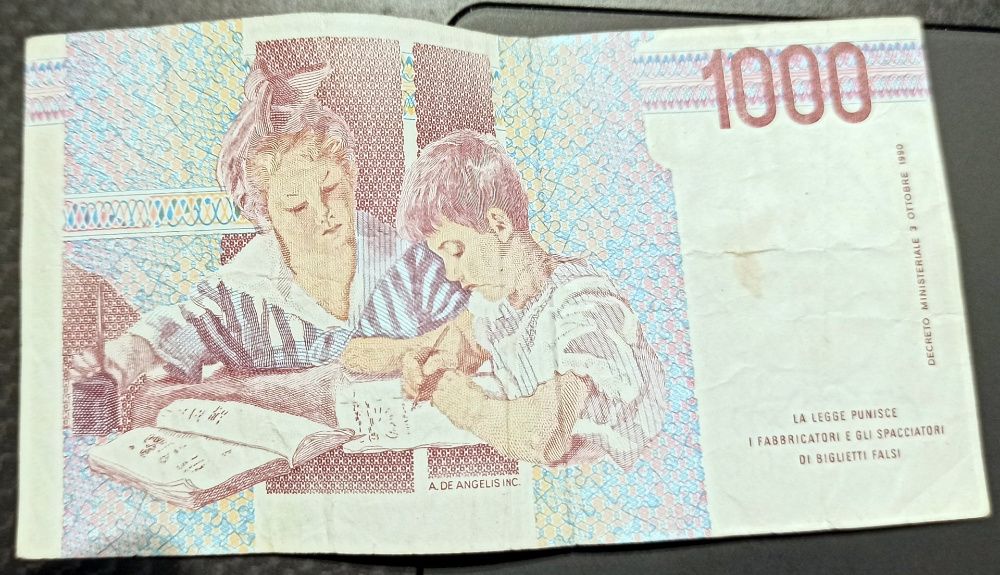 Nota 1000 Liras, 1990