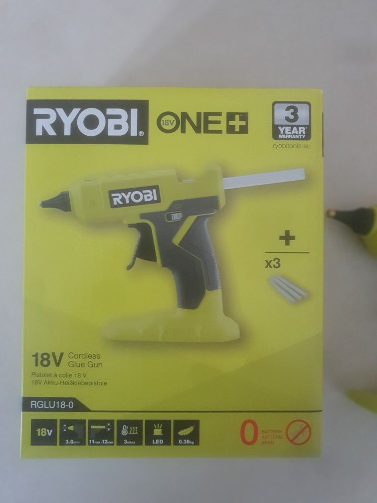 NOWY NIEUZYWANY Ryobi pistolet akumulatorowy do klejenia na gorąco 18V