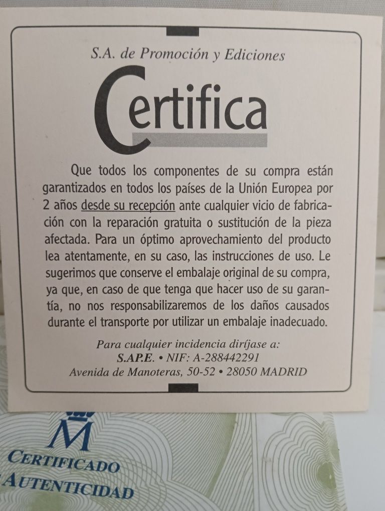 Vendo conjunto original de 13 Arras Reales emitido pela Fábrica Nacion